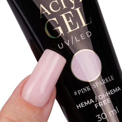 Molly Nails AcrylGel Pink Sparkle – HEMA/Di-HEMA Free Acrygel / Polygel Builder Gel 30ml