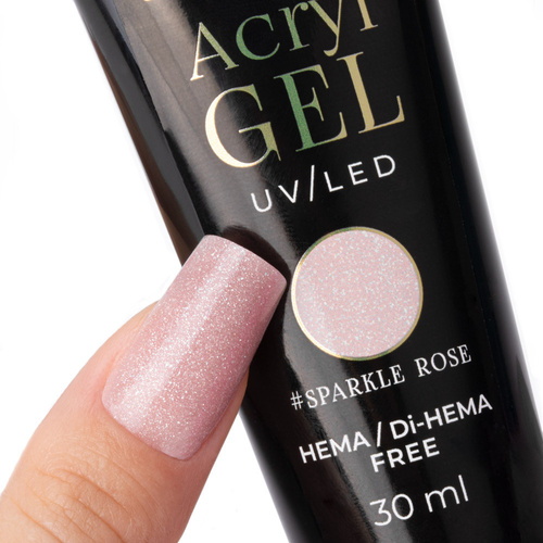 Molly Nails AcrylGel Sparkle Rose – HEMA/Di-HEMA Free Acrygel / Polygel Builder Gel 30ml