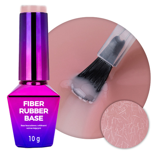 Baza kauczukowa LED/UV z włóknami Molly Nails Rubber Fiber Base Nutty Nut 10g