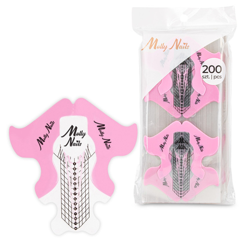 Molly Nails Transparent Pink Nail Extension Forms – 200 pcs