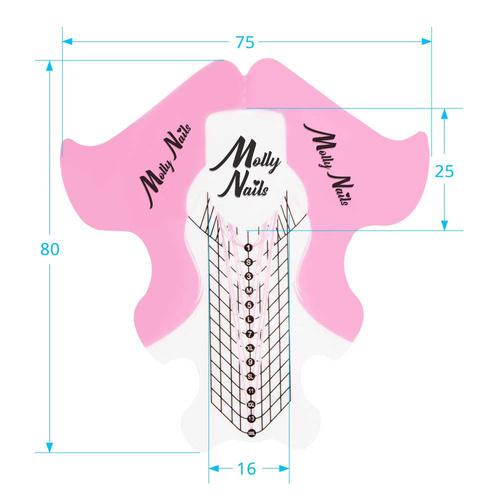 Molly Nails Transparent Pink Nail Extension Forms – 500 pcs