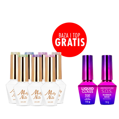 Molly Nails Crystal Water Cat Eye Collection – 7 Colours + FREE Base & Top