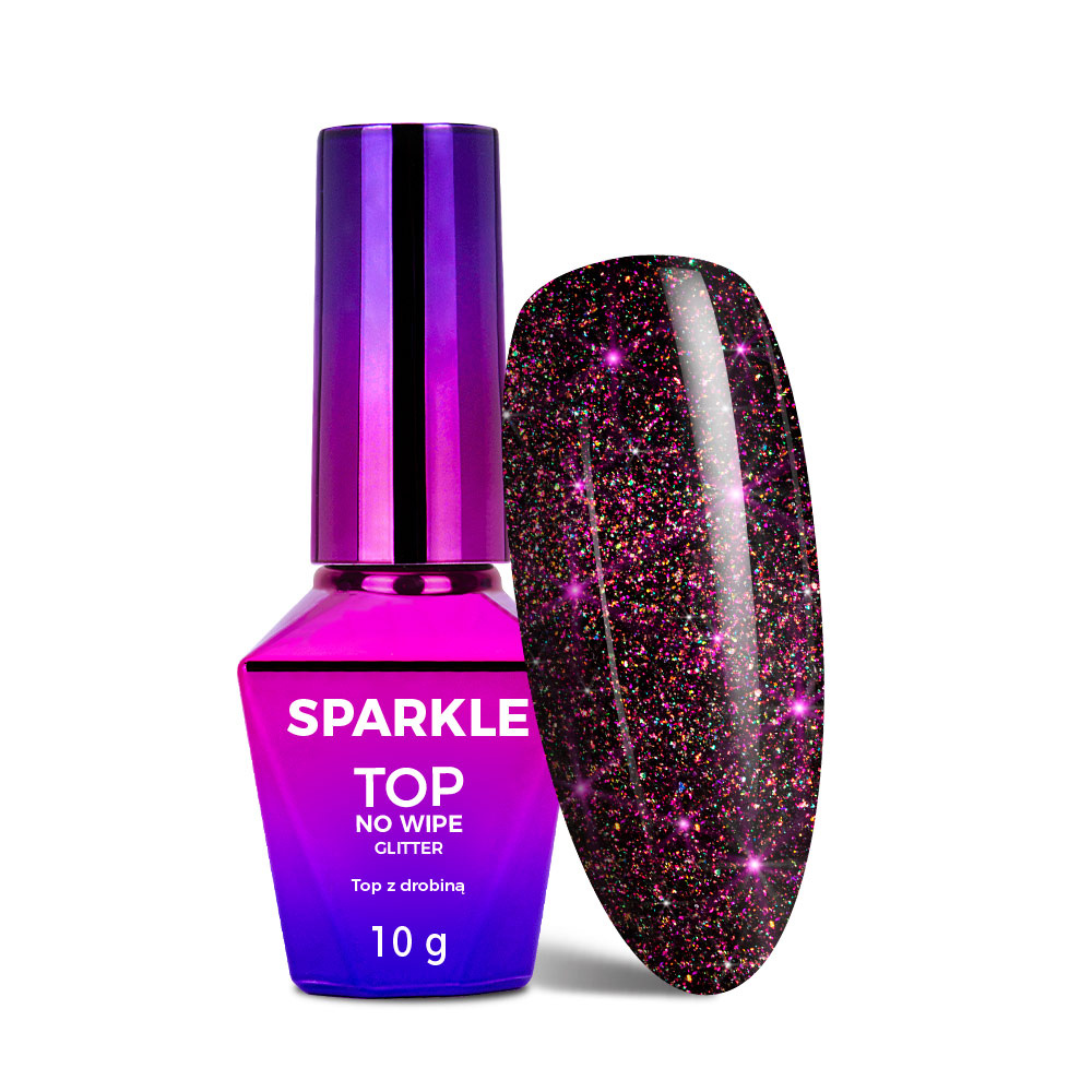 Molly Nails Sparkle Top Picante No-Wipe Glitter Top Coat 10g