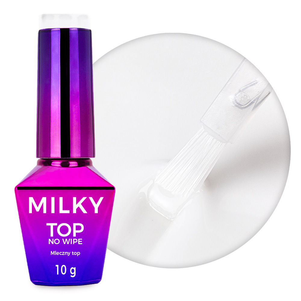 Molly Nails Milky Top – CREAM WHITE | No Wipe Tinted Top Coat 10g