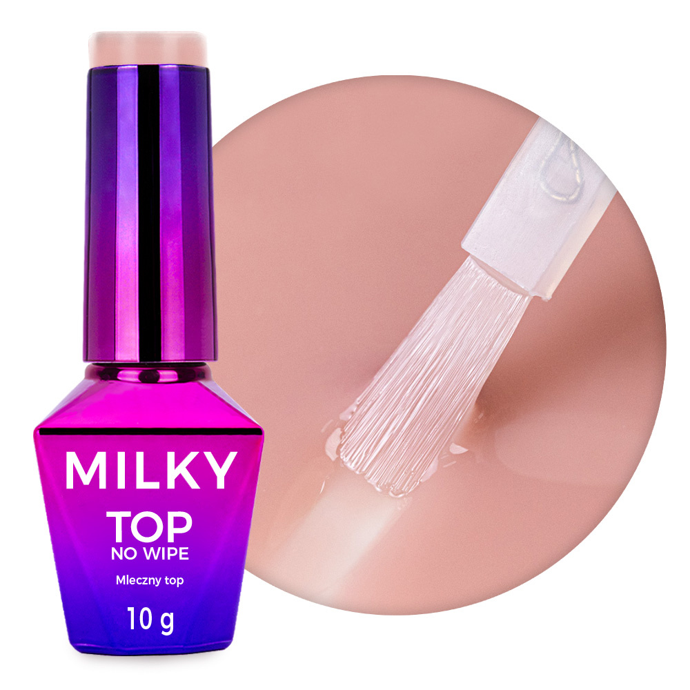 Molly Nails Milky Top – MILKY NUDE | No Wipe Tinted Top Coat 10g