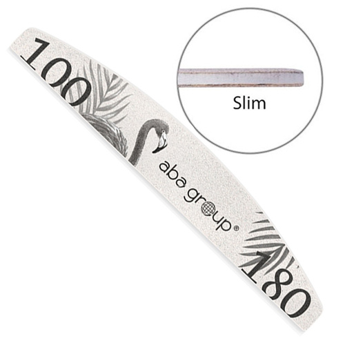 Aba Group SLIM Half-Moon Nail Files 100/180 Grey – 1pcs