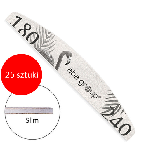 Aba Group SLIM Half-Moon Nail Files 180/240 Grey – 25pcs