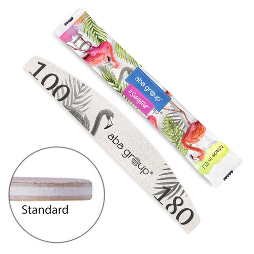 Aba Group Standard Nail Files 100/180 Grey Half-Moon – 1pcs Individually Wrapped