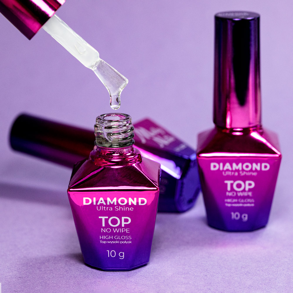 Molly Nails Water Drop Effect Set – Creative Flow Base 10g + Diamond Ultra Shine No Wipe Top 10g