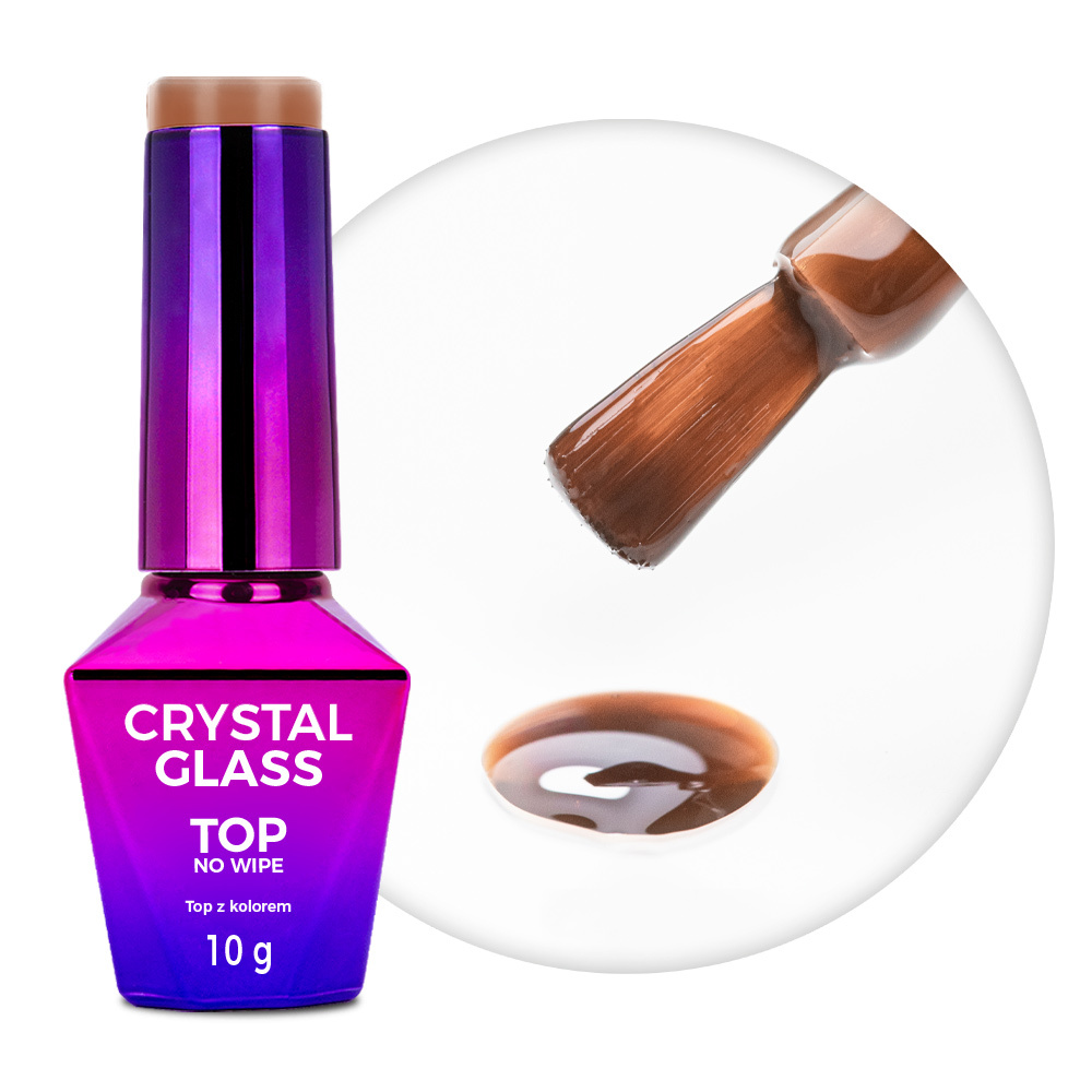 Molly Nails Crystal Glass No Wipe Top – GOLDEN BROWN 10 g