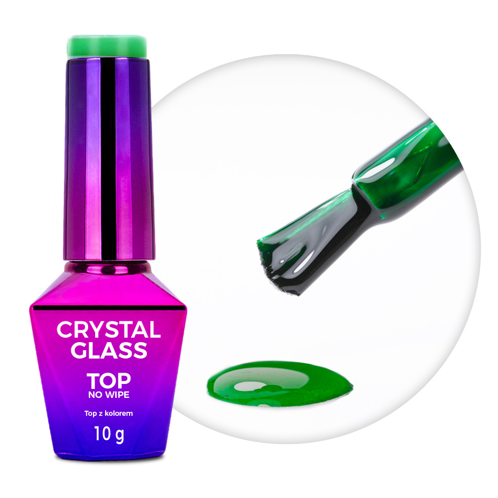 Molly Nails Crystal Glass No Wipe Top – GREEN 10 g