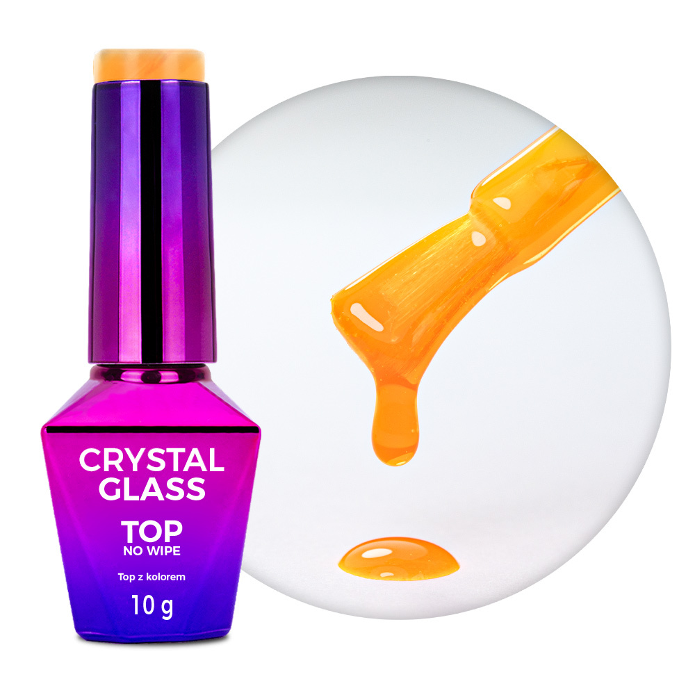 Molly Nails Crystal Glass No Wipe Top – ORANGE 10 g