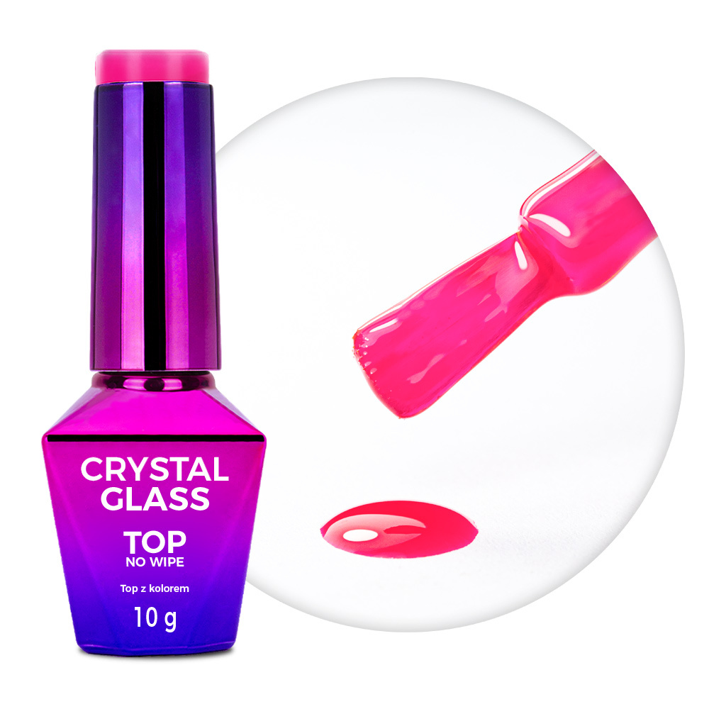 Molly Nails Crystal Glass No Wipe Top – PINK 10 g