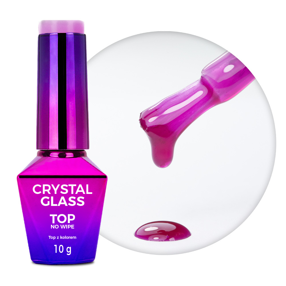 Molly Nails Crystal Glass No Wipe Top – PURPLE 10 g