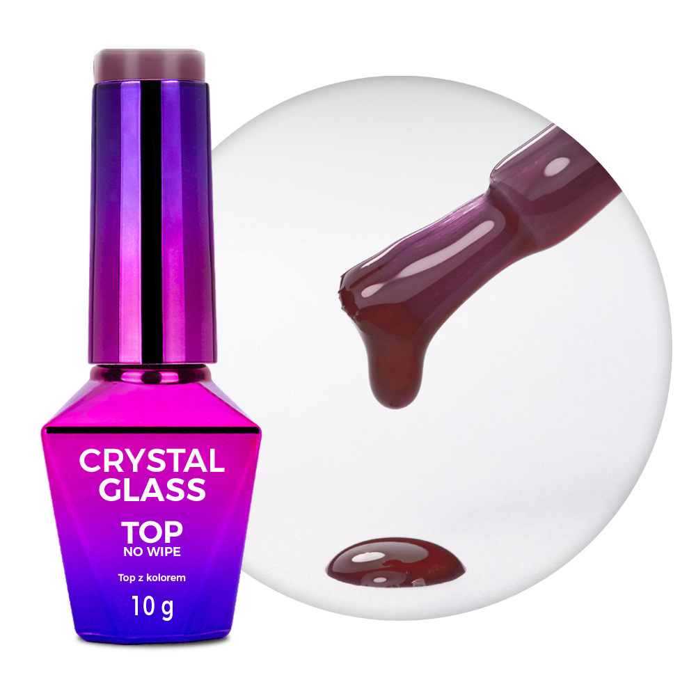 Molly Nails Crystal Glass No Wipe Top – PURPLE PLUM 10 g