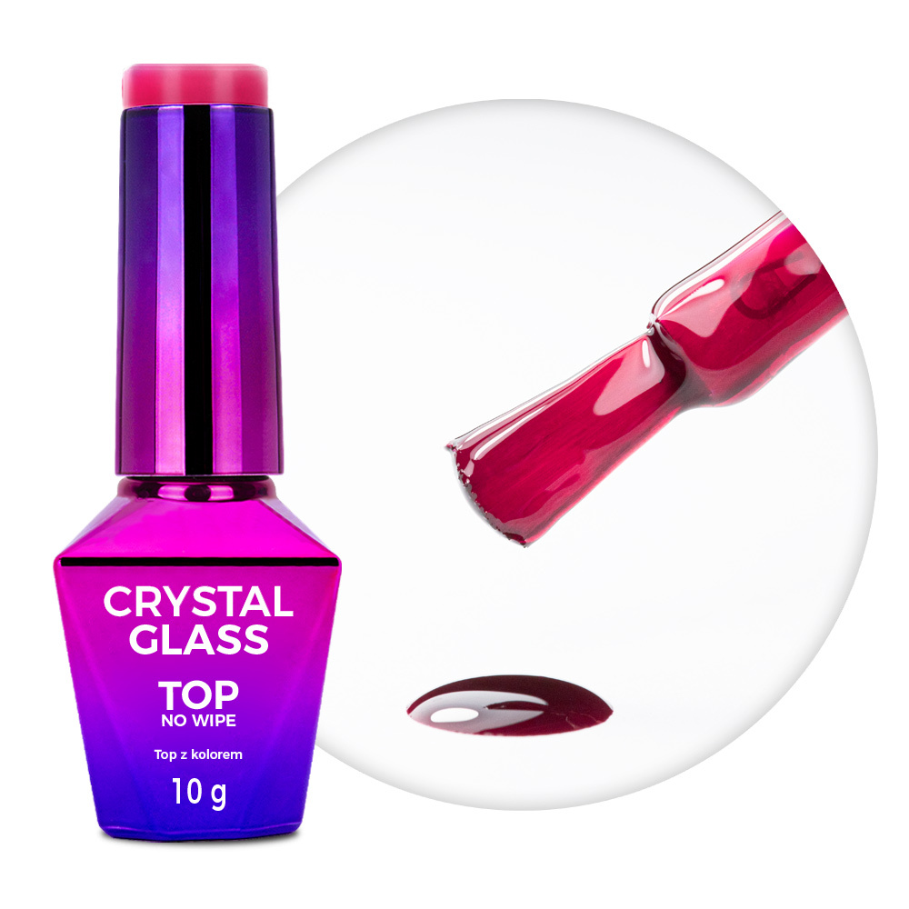 Molly Nails Crystal Glass No Wipe Top – RASPBERRY 10 g